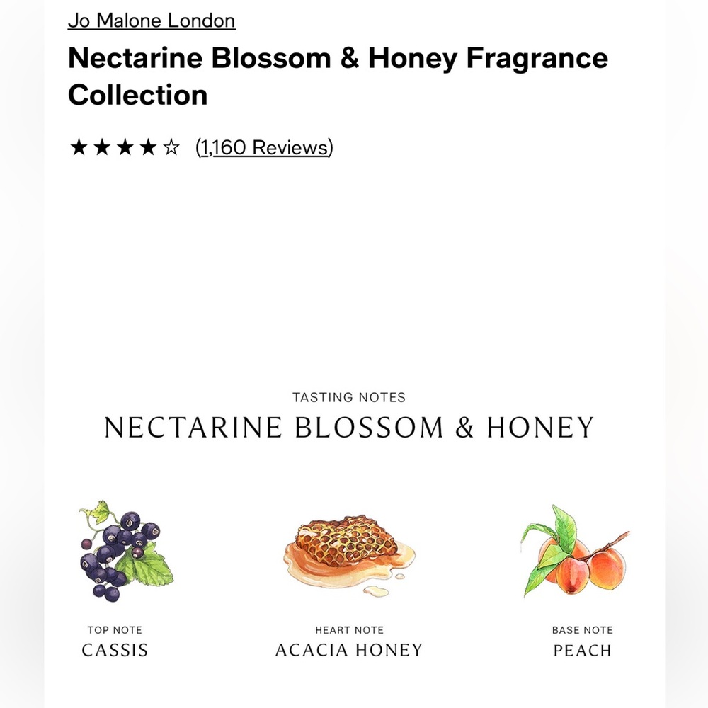 NWT NEW Jo Malone London Nectarine Blossom & Honey Travel Size - Picture 3 of 10